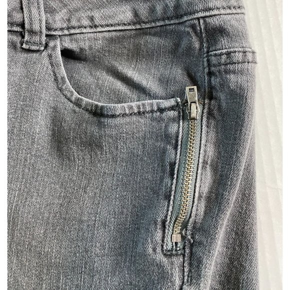 Simply Vera Wang Womens Grey Cotton Jeans with Zipper Pockets Size 16P Steampunk - Picture 6 of 10